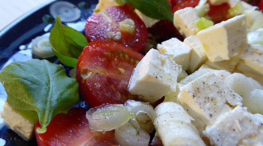 feta cheese on a salad