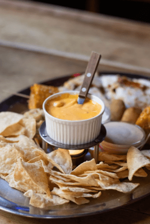 cheese sauce in a small bowl