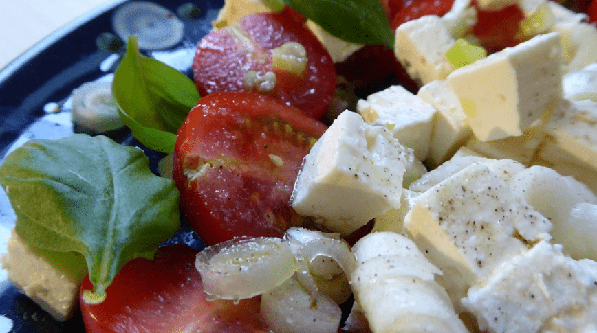 feta cheese and veggies