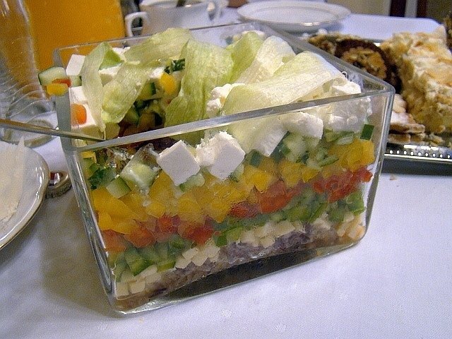 Vegetable salad with feta