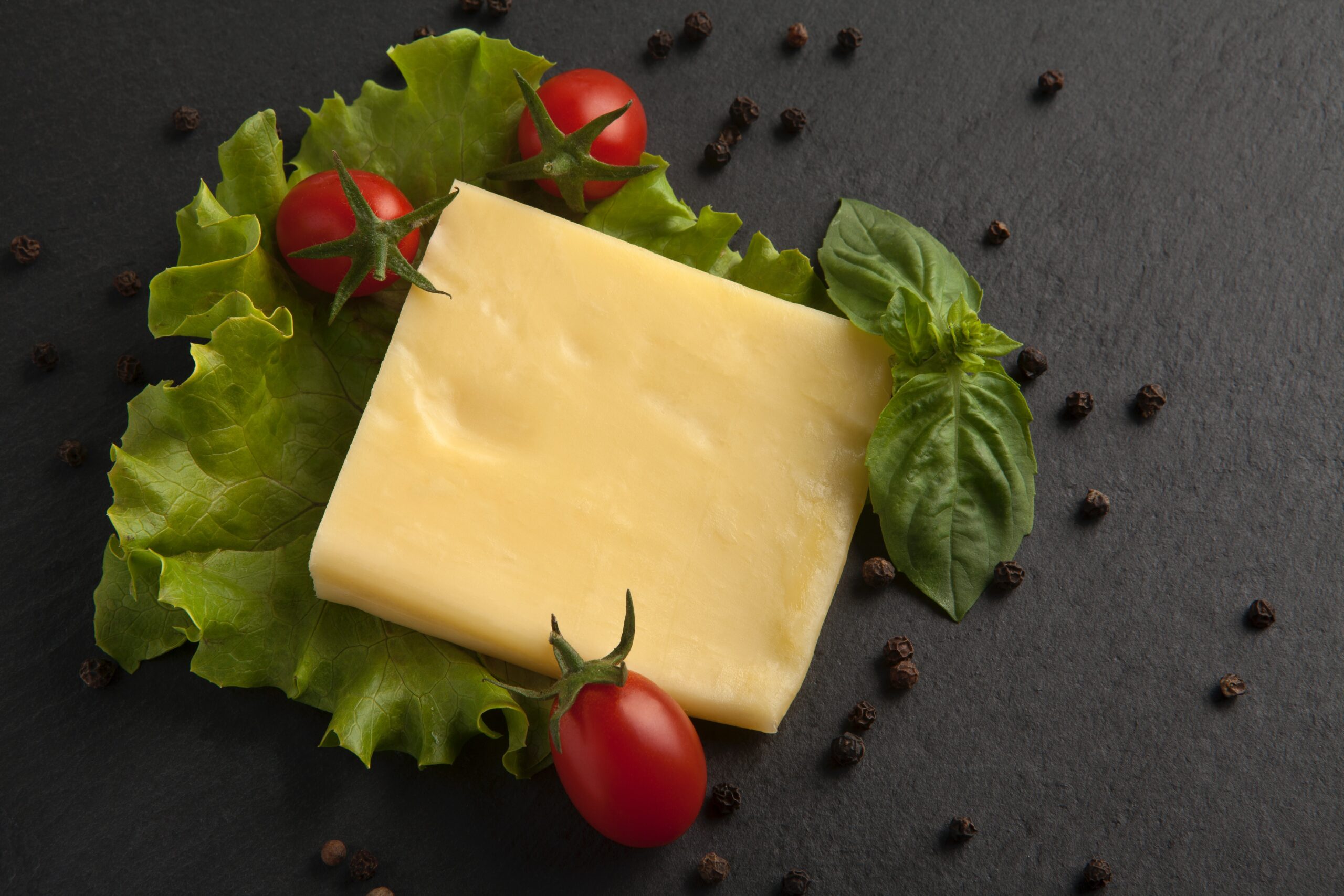 food images & pictures, gray background, cheese presentation, sliced cheese, gray, HQ background images, lettuce, presentation, breakfast, tomato, aged cheddar, granite, cheese