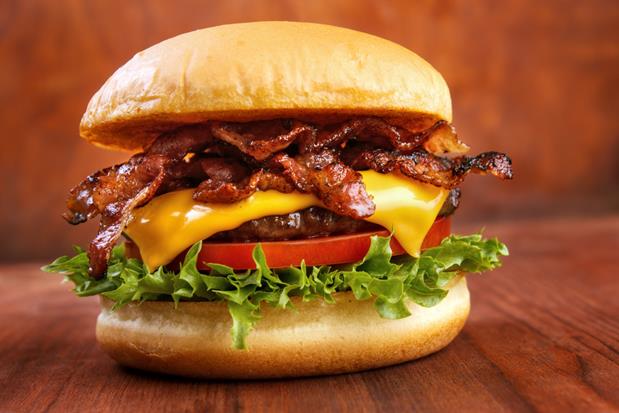 A bacon cheeseburger