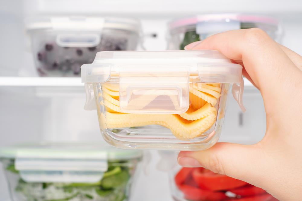 Cheese stored in an airtight container