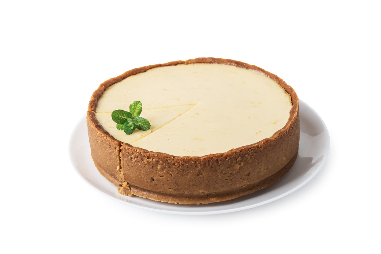 a plain, classic New York cheesecake