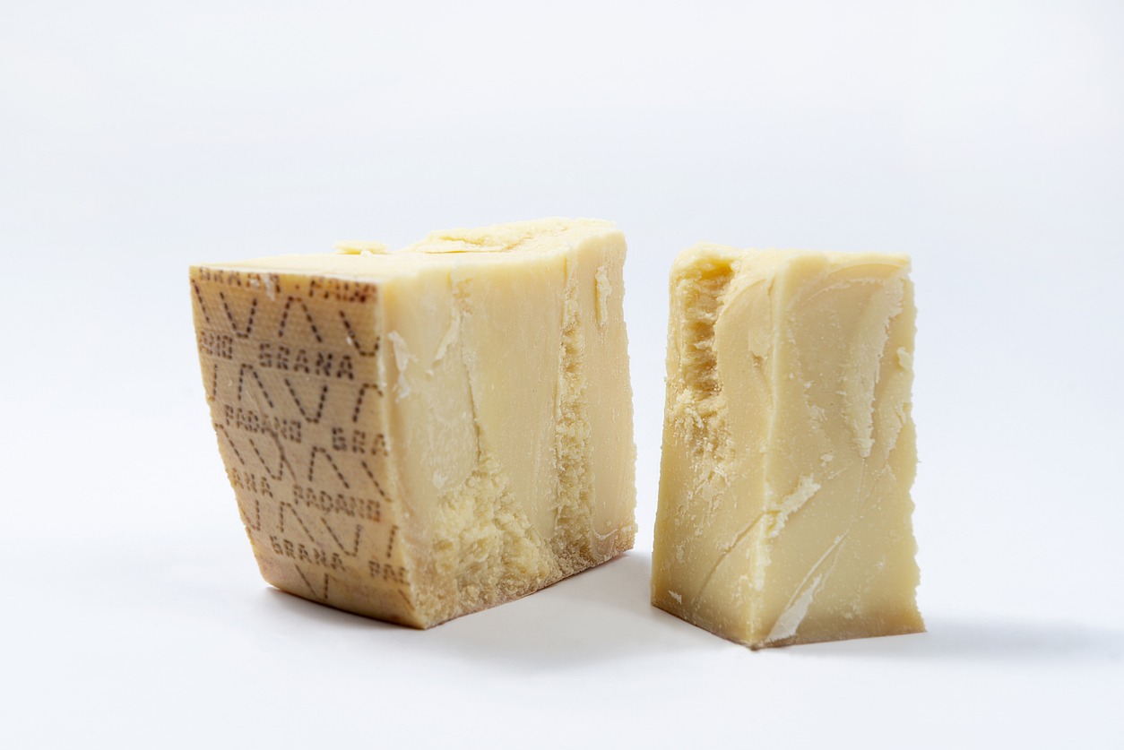 a piece of Grana Padano cheese