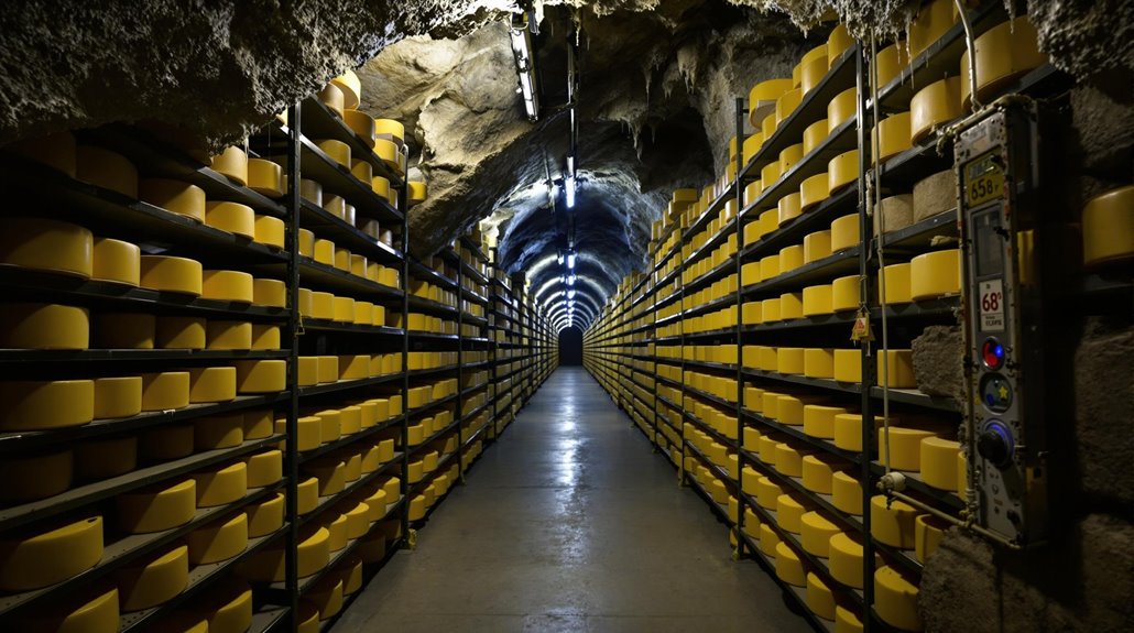aged cheese hidden underground caves
