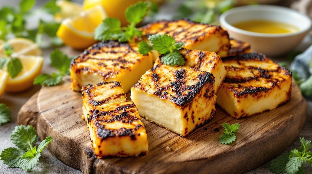 high protein low moisture resistant melting halloumi
