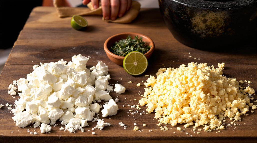 aged cotija parmesan like saltiness