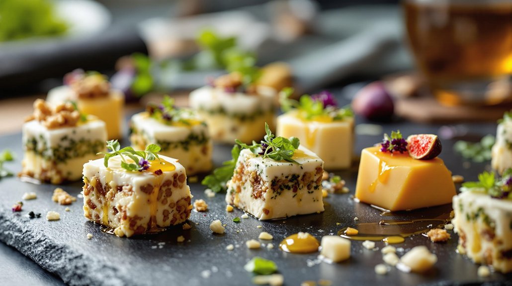 balanced flaky creamy cheese petit fours