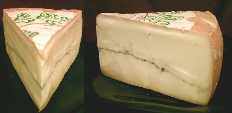 Morbier cheese two views